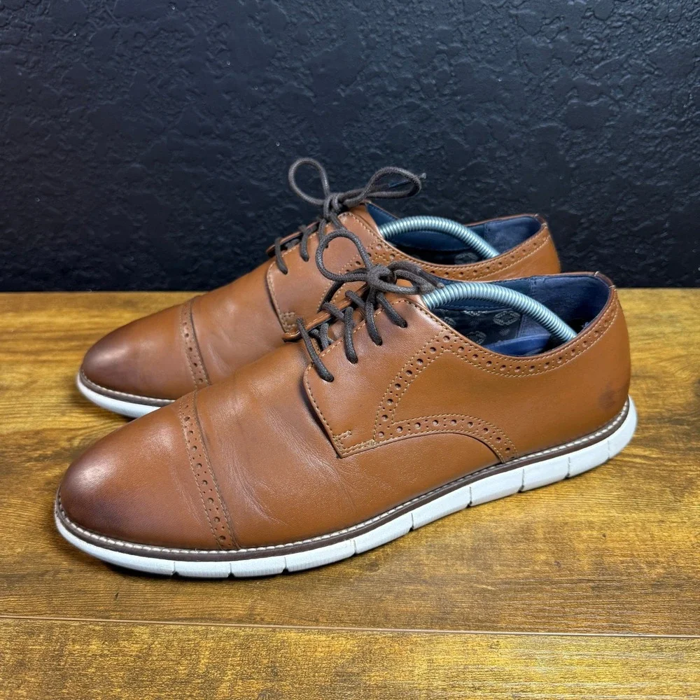 Johnston & Murphy Prentiss 59-2990 Tan Leather Dress Sneaker Mens 10.5M